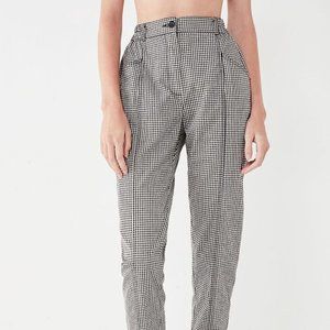 Silence & Noise Urban Outfitters Gingham Checked Black White High Waisted Pants